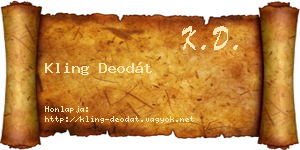 Kling Deodát névjegykártya
